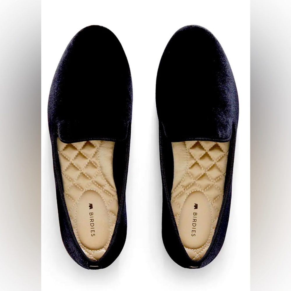 Birdies Black Velvet Starling Slip On Shoes